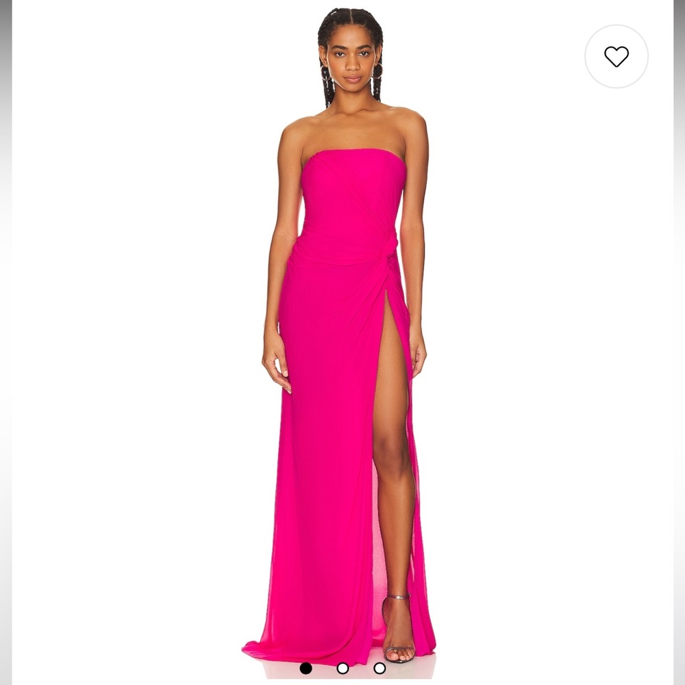NWT Sau Lee hot pink Hera strapless maxi dress size 4